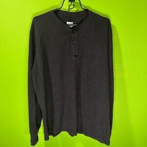 rag & bone Black Charcoal Long Sleeve Henley